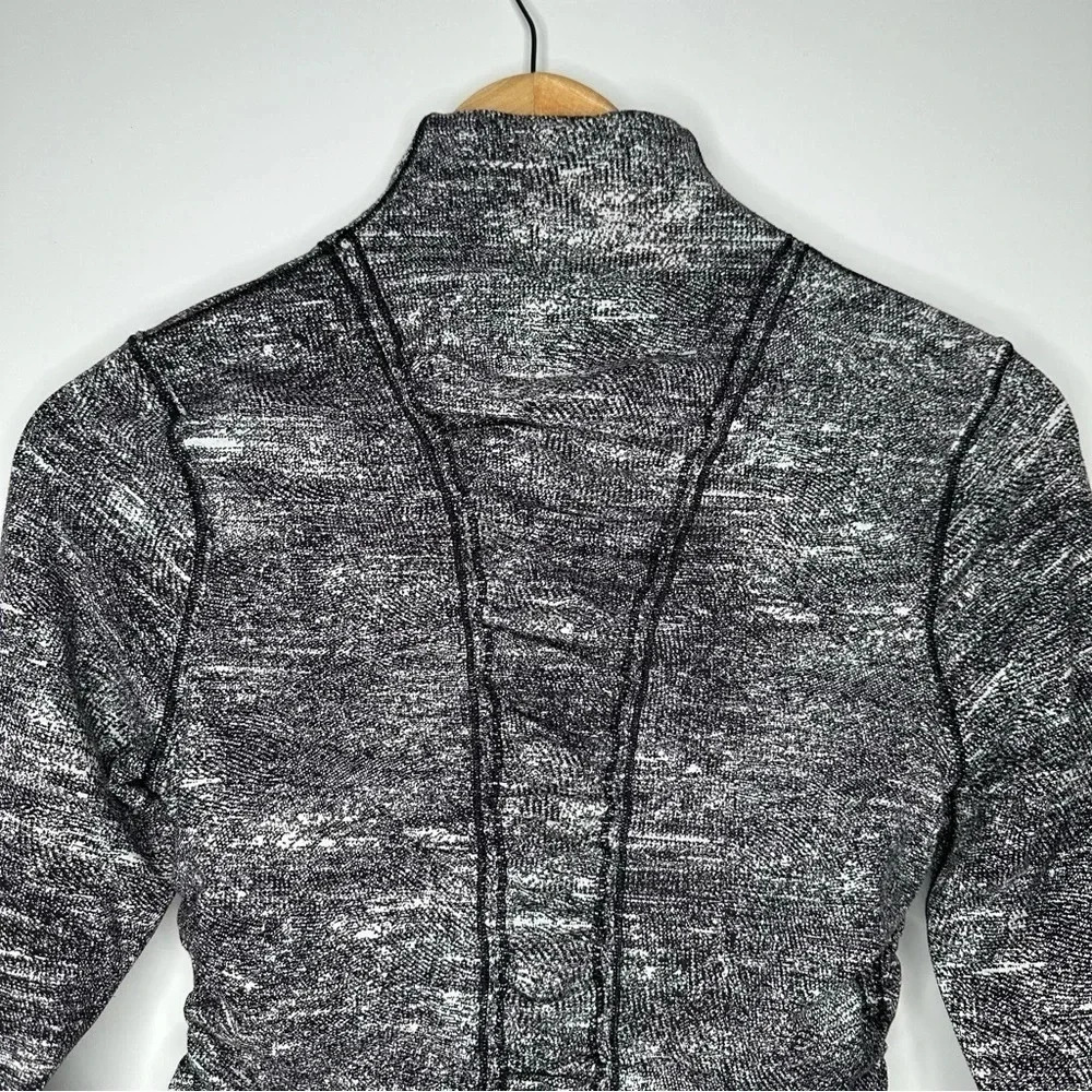 Lululemon Cypress Kiss Half Zip in Rush Jacquard Black White Size 6 - Picture 11 of 15